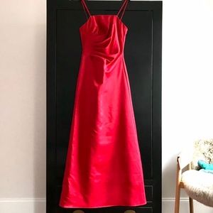 Red Satin Prom Dress